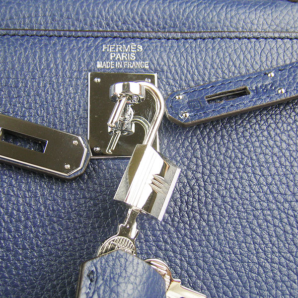 7A Replica Hermes Kelly 32cm Togo Leather Bag Dark Blue 6108